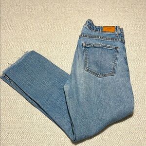 Bershka Light Blue Denim Crop Straight Jeans.  Size 6